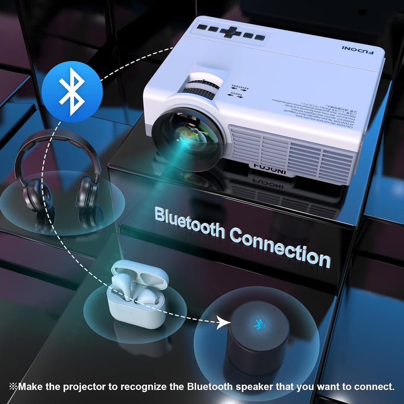 FUDONI Projector with WiFi and Bluetooth, Upgrade Projector Native 1080P 14000L 4K Supported, Portable Movie Outdoor Projector for Home Theater, Compatible w HDMI/USB/TV Stick/Laptop/iOS Android Phone - Image 3